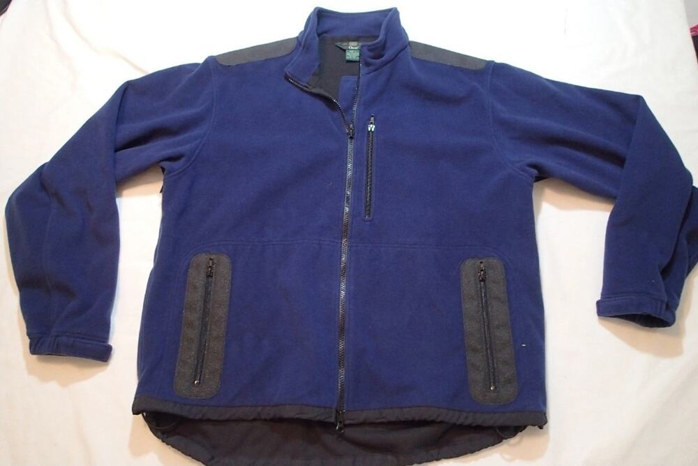 Orvis XXL Jacket Pullover Top Fleece Navy Blue Black Full Zip Outdoor Wear